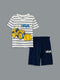 Crew Neck Boy's Pajama Set with Shorts